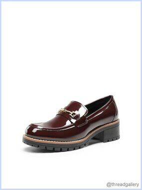 Women's Chunky Loafers Faux Leather Business Dress Shoes